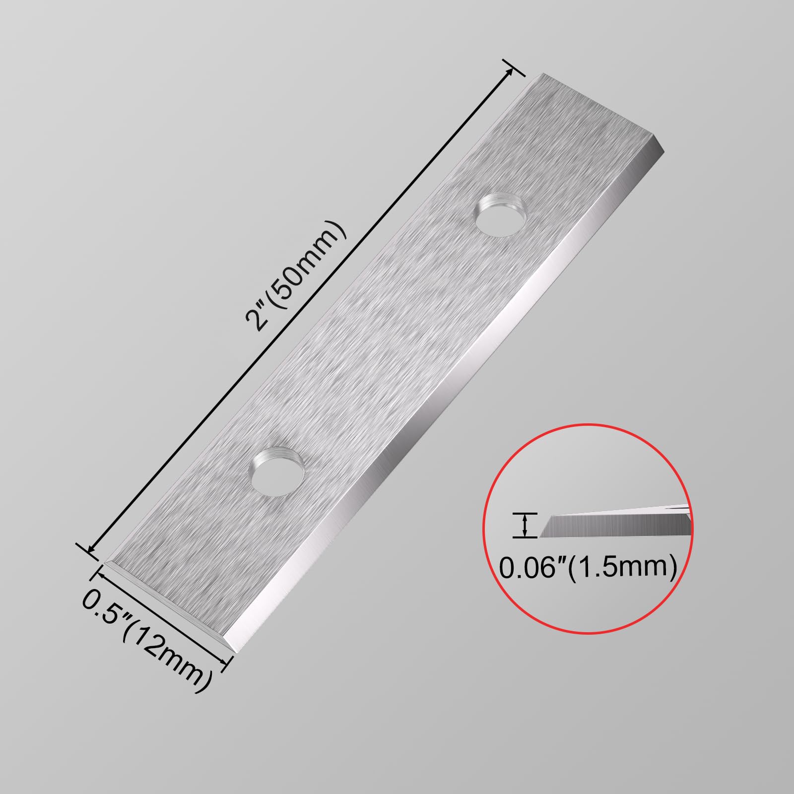 LU&MN Carbide Scraper Replacement Blades, 2"/50×12×1.5mm, 100 Pieces