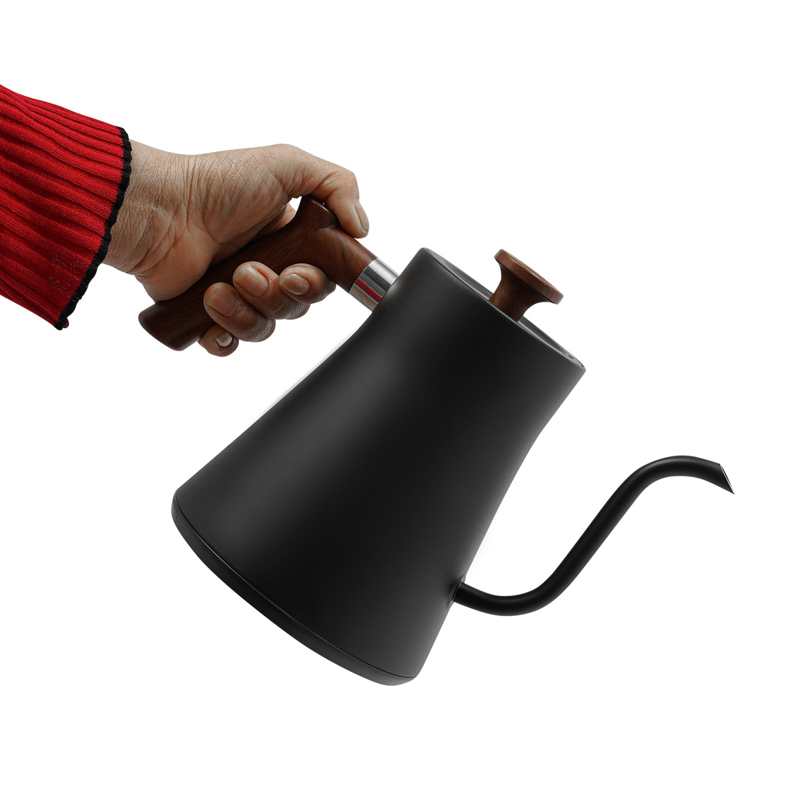 Gooseneck Electric Kettle, 0.24Gal Stainless Steel Electric Tea Kettle with Precision Temperature Control & LED Touchscreen, 1200W 90°Gooseneck Kettle for Tea Coffee (Black)