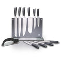 Schmidt Brothers -Heritage 12-Piece Kitchen Knife Set, High-Carbon German Stainless Steel Cutlery, Clear Acrylic Magnetic Knife Block
