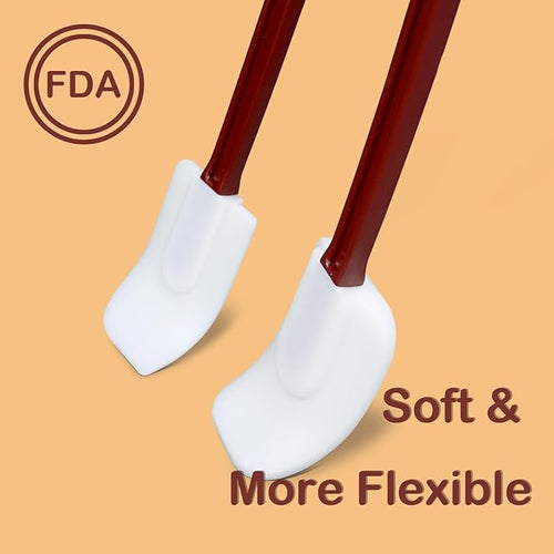 14 INCH Silicone Spatulas Heat Resistant Heavy Duty Rubber Spatulas Commercial Spatulas Set for Kitchen Use Silicone Cooking Utensils Sets of 2
