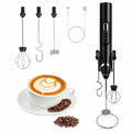 Rechargeable Milk Frother with Stand,Coffee Frother,Drink Mixer（Black)