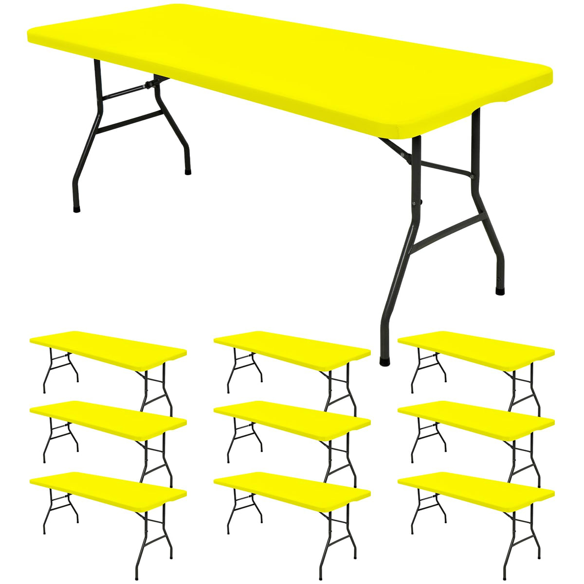 REWOMC 6 Pack Stretch Table Top Cap Cover, Sage Green, 30" x 96"