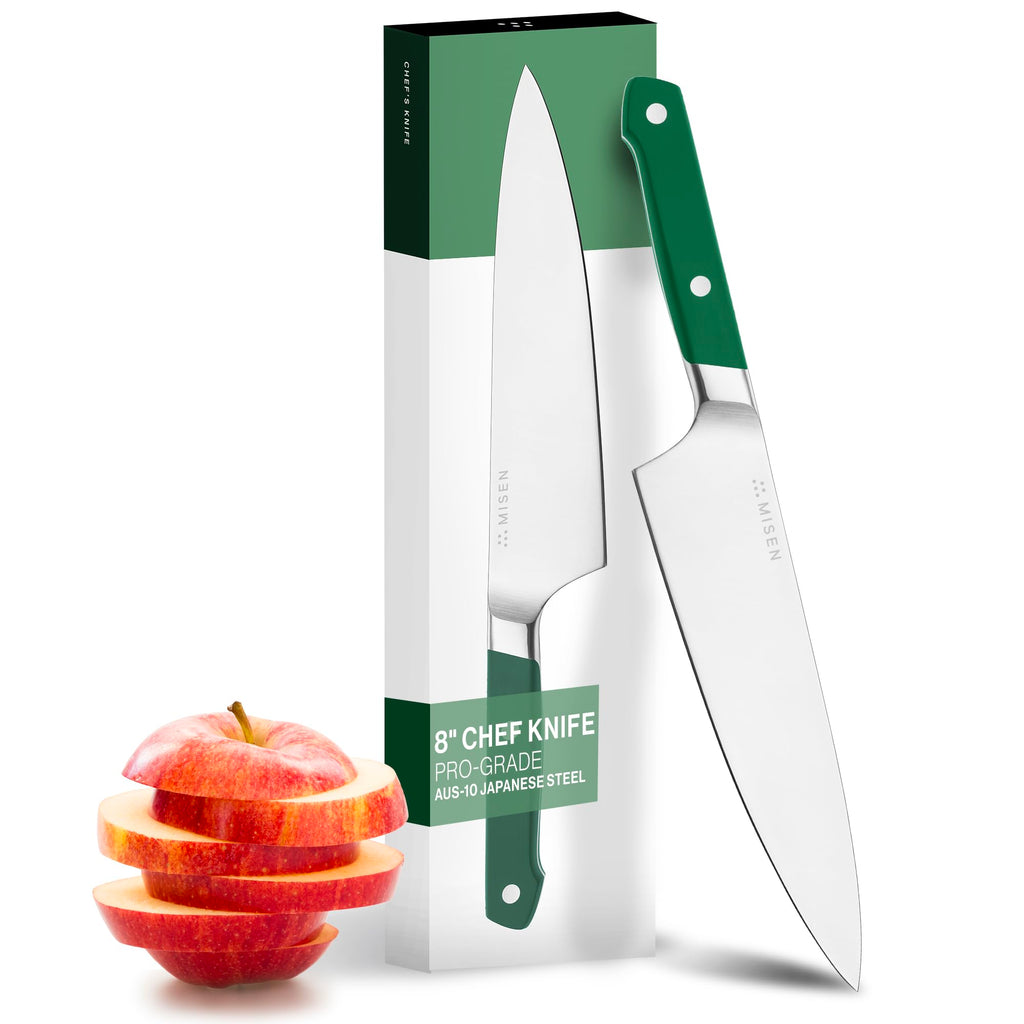 Misen 8 Inch Chef Knife, AUS-10 Japanese Stainless Steel - Green