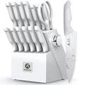 imarku 14 Pcs Japanese Stainless Steel Knives Set for Kitchen Grayish White