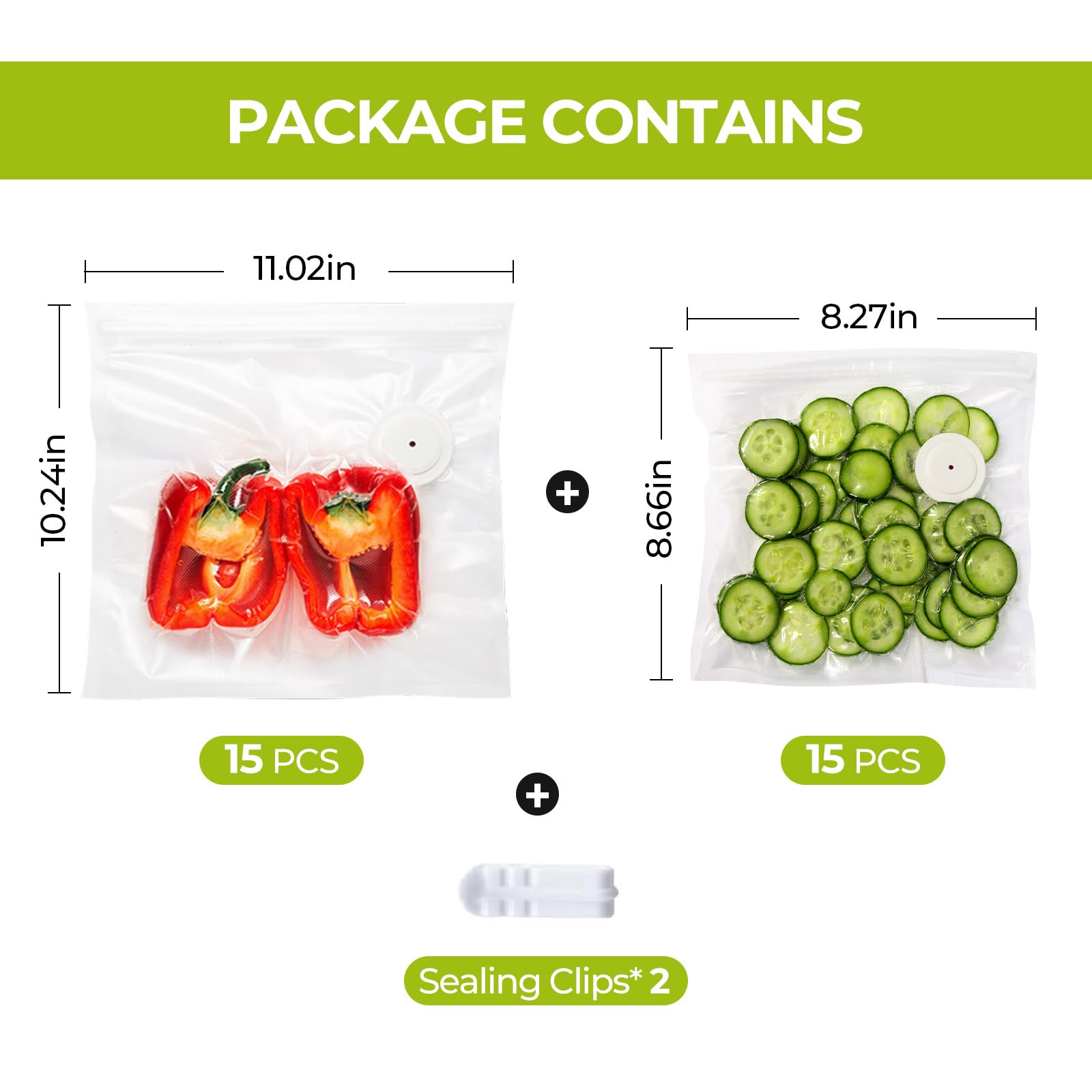 ZLTMYI Reusable Vacuum Sealer Bags for Food, 30 BPA-Free Food Storage Bags