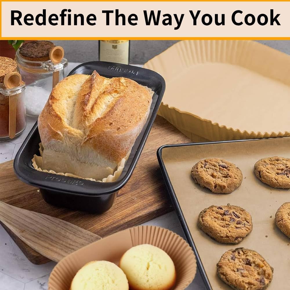 Loaf Pan Liners, 9x5In Air Fryer Liners Disposable, 100Pcs Loaf Pan Parchment Liners, Non-Stick Pre Formed parchment paper for baking, Rectangle Bread Pan Liners for Baking Bread for Ninja DZ201
