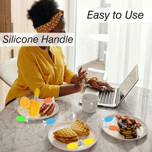 16 Pcs/8 Pairs Corn Holders, Stainless Steel Corn on The Cob Holders
