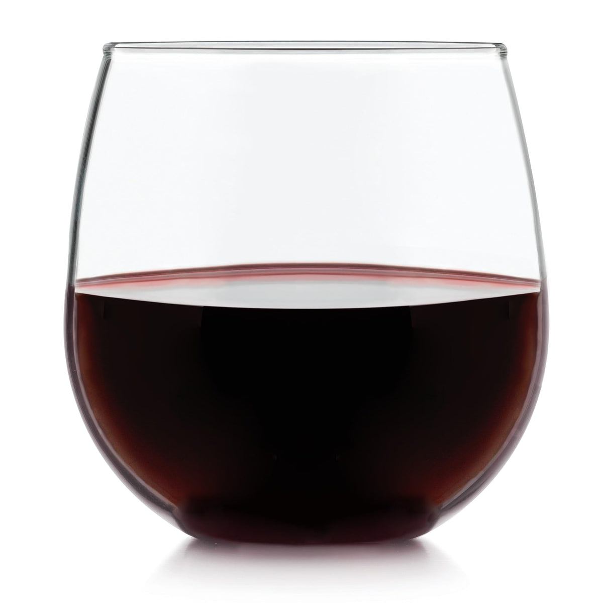 Libbey Stemless Wine Glasses Set of 12, Dishwasher Safe Red and White Wine Glass Set, Clear Drinking Glasses Set of 12 for Cocktails, Water, and More