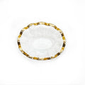 Annieglass Ruffle 8.25 x 6.5 Inch Dip Bowl with 24k Gold, Timeless Glass Tableware for all Occasions, Made in the USA