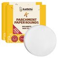 Katbite Unbleached Parchment Paper Rounds, Heavy Duty, White, 8 Inch 400Pcs