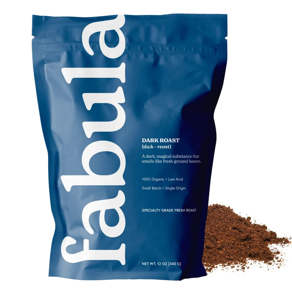 Fabula Buttery Caramel Flavored Organic Coffee Freshly Ground - Organic - Low Acid - Single Origin - Non-GMO - Mold Free - 12 Ounces