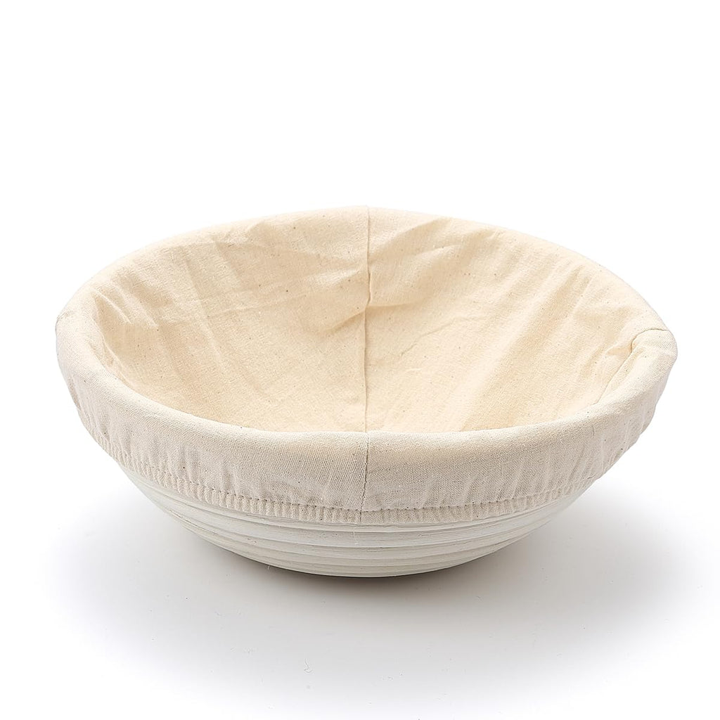 Saint Germain Bakery Premium Round Bread Banneton Basket with Liner - Perfect Brotform Proofing Basket for Making Beautiful Bread - (9 in. Round/10 in. Oval)