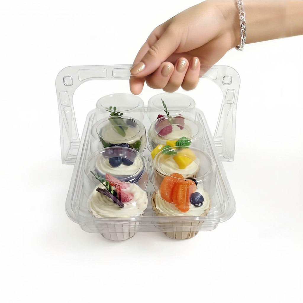 LSGENGXCY 50pc Disposable 6 Cavity Muffin Container,Cupcake Carton With Lid