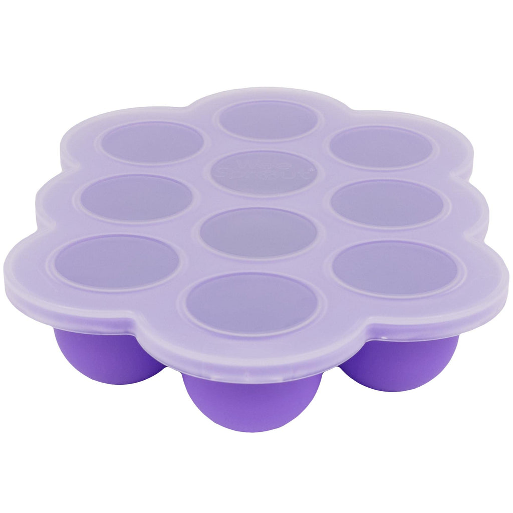 WeeSprout Silicone Freezer Tray with Clip on Lid Perfect Food Storage Container for Homemade Baby Food, Vegetable, Fruit Purees, and Breast Milk (Bright Blue, Six 3 Ounce Sections)
