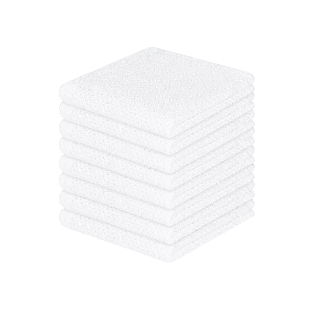 Homaxy 100% Cotton Waffle Weave Kitchen Dish Cloths, Ultra Soft Absorbent Quick Drying Dish Towels, 12 x 12 Inches — 12 x 12 - 12 Pack — 12 X 12 - 8 Pack