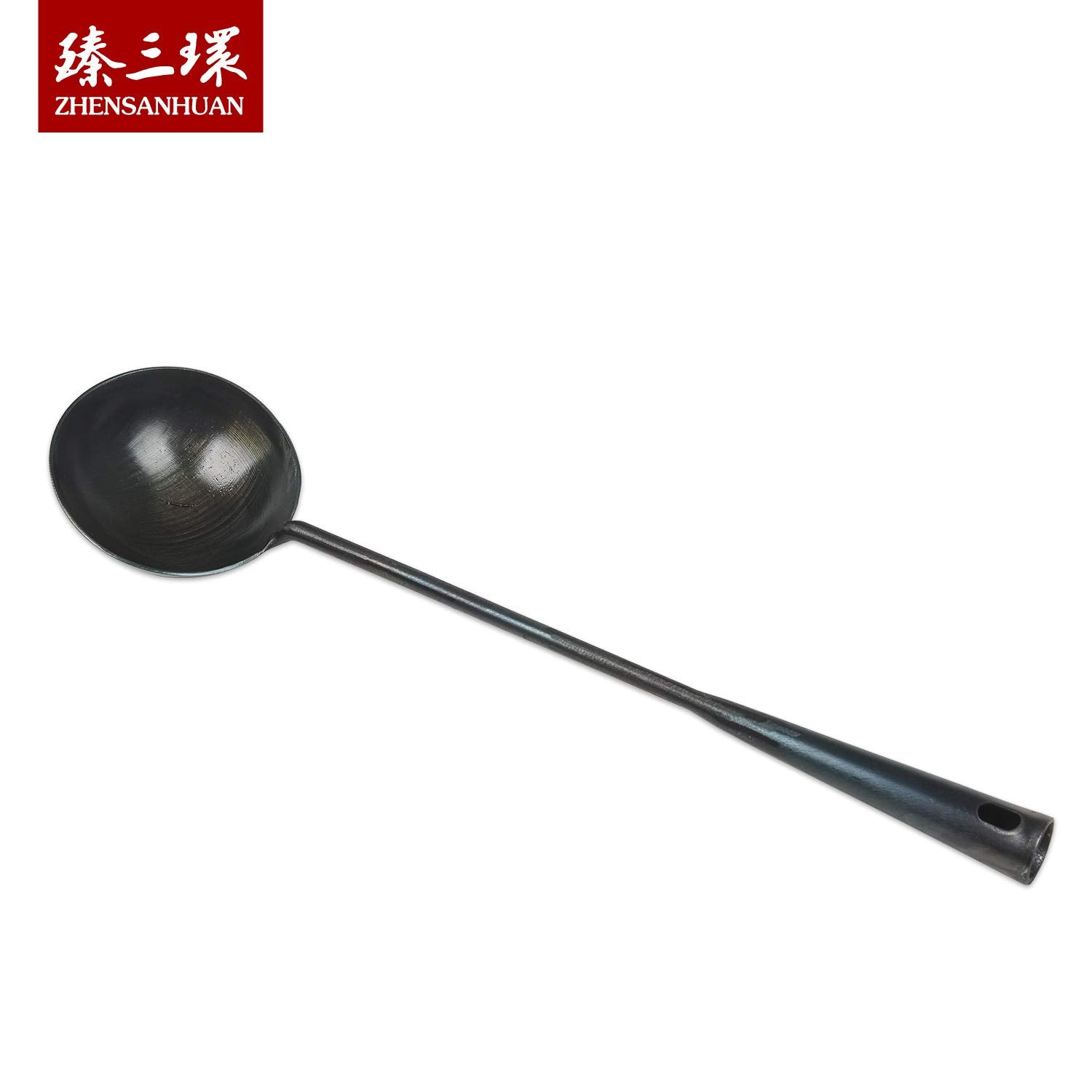 ZhenSanHuan HandMade Carbon Steel Wok Ladle Tool Utensils (Ladle 40CM)