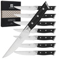 Steak Knives,4.5 Inch Steak Knives Set of 8, Micro-Cutting Point Serrated Edge, Very Sharp Steak Knife, Dishwasher Safe, 50CR15MOV Stainless Steel, Handle Ergonomic And Full Tang Design With Gift Box