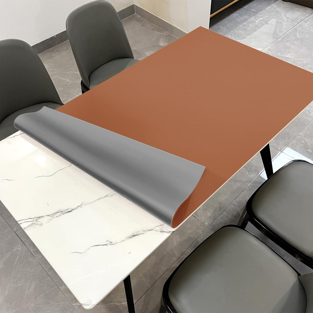 Zinkooat Table Pad for Dining Room Table - Can Be Used On Both Sides Waterproof and Easy to Clean Good Flatness Used for Dining Table(Black+Wine Red 44x72)