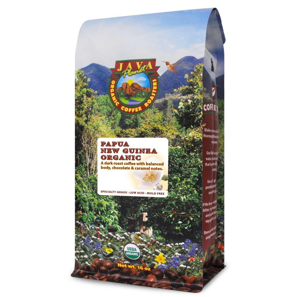 Java Planet Low Acid Organic Papua New Guinea Whole Bean Coffee 16oz