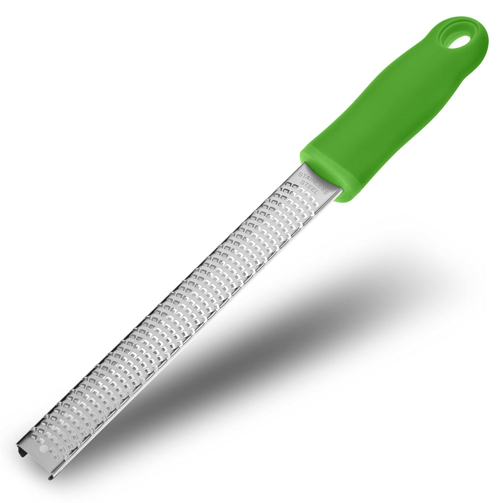 Wide Lemon Zester & Cheese Grater, 18/8 Stainless Steel with Cover, Black