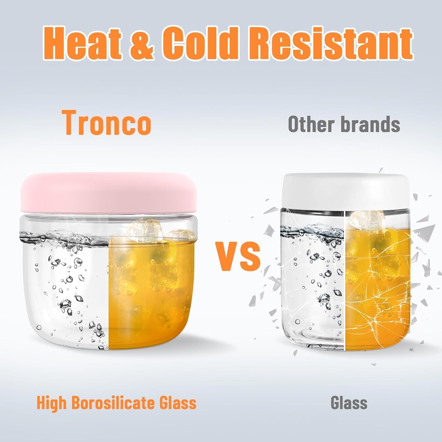 Tronco 24 oz Glass Food Storage & Lunch Bowl Containers with Airtight Lids