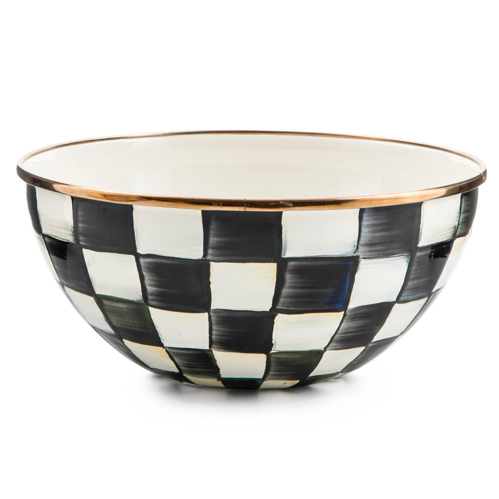 MACKENZIE-CHILDS Everyday Bowl, Extra Small, Black-and-White Courtly Check