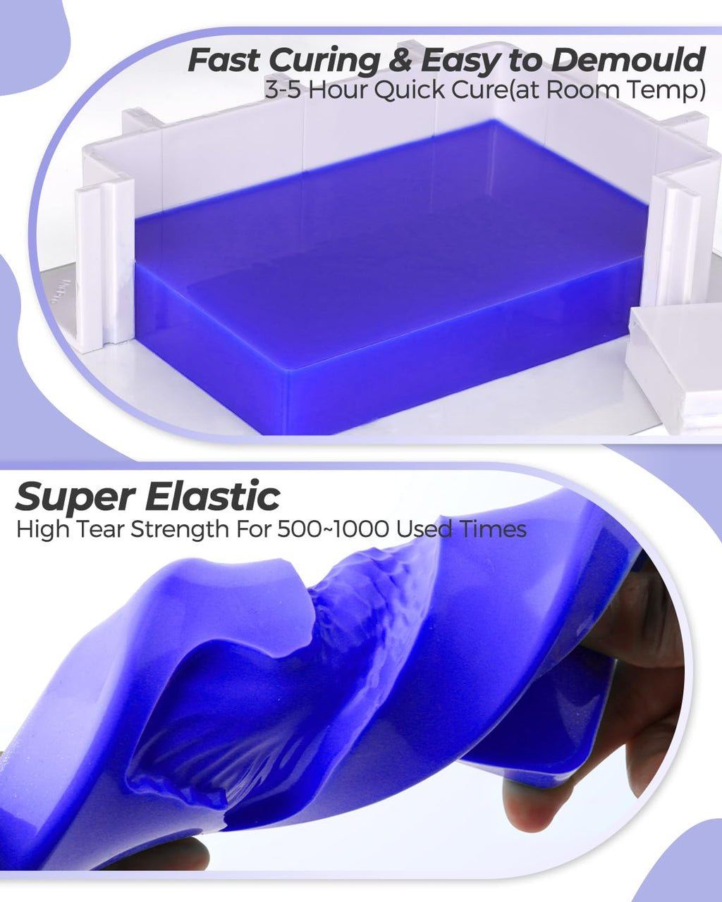 Nicpro 250oz Silicone Mold Making Kit, 30A Platinum Liquid Silicone Rubber