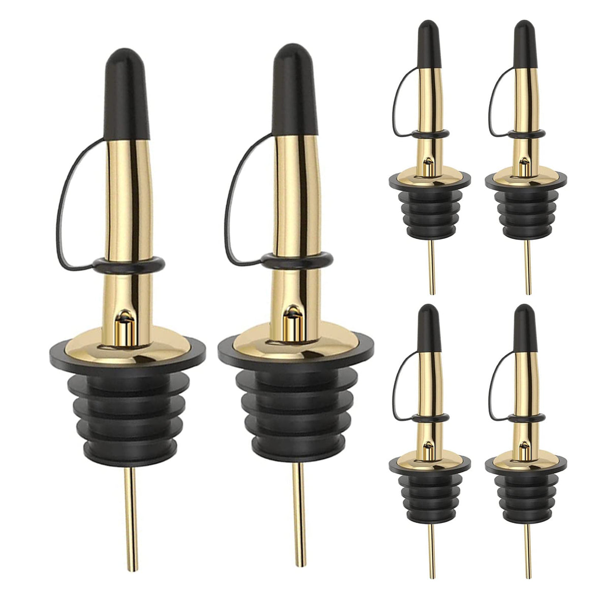 Pafusen 12 Pack Liquor Bottle Pourers, Liquor Pour Spout for Liquor Bottles, Stainless Steel Olive oil Dispenser Spout, Alcohol Pourer Spouts Dust Caps Long Covers, Sliver