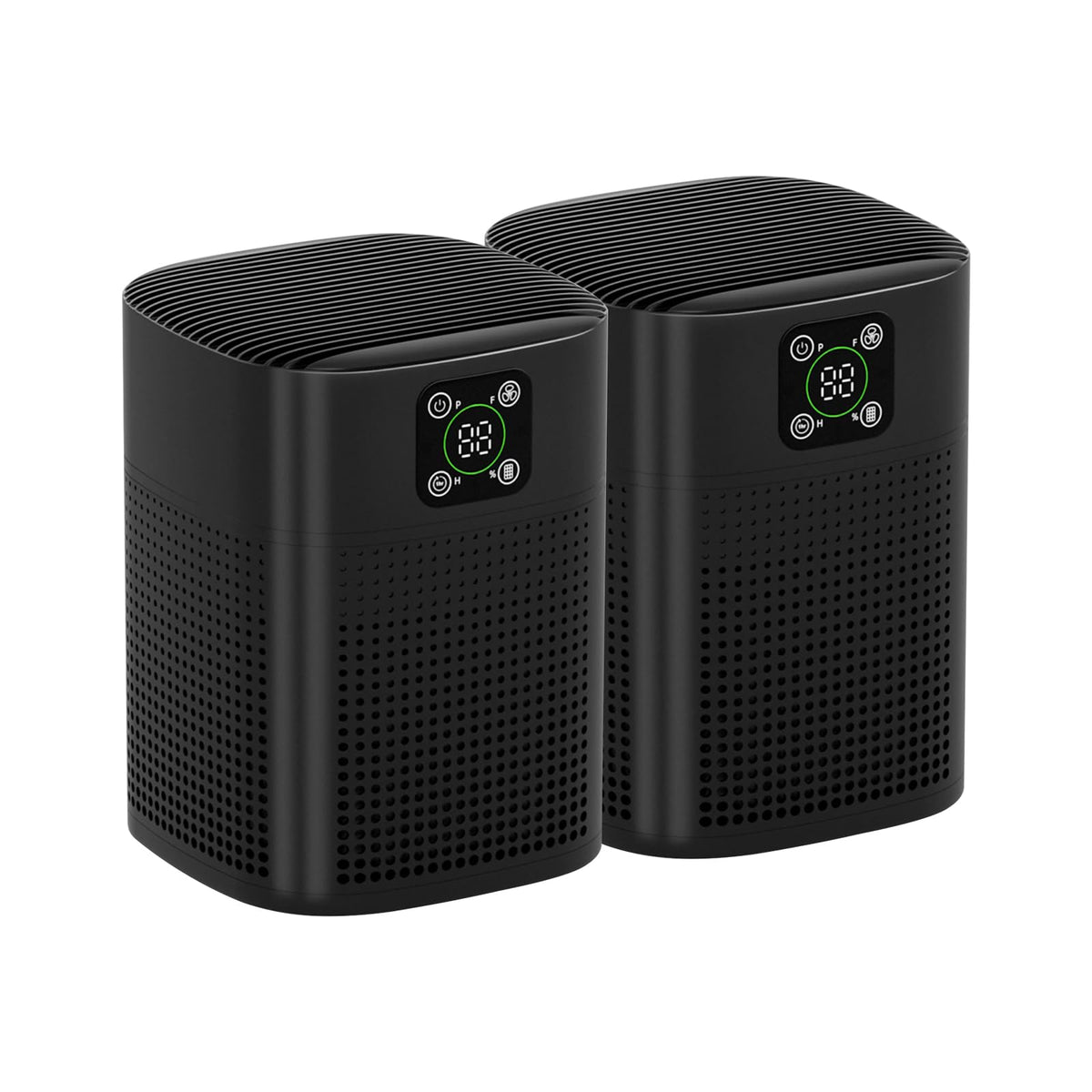 2 Pack Air Purifiers For Home Bedroom, Honeyuan H13 HEPA Air purifier with 360°Air Intake, Coverage up to 2190ft², 3 Fan Speeds, Low to 24dB