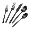 DEACORY Silverware Set Matte Black Hexagon 40-Piece Service for 8