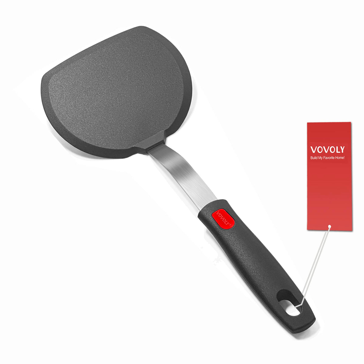 Silicone Pancake Spatula Turner，Lengthened Handle & Seamless, Starry Blue