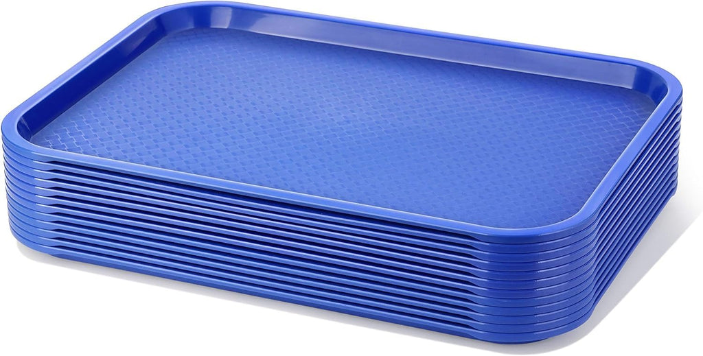 New Star Foodservice Fast Food Tray, 12 x 16 Inch, Blue, Set of 12