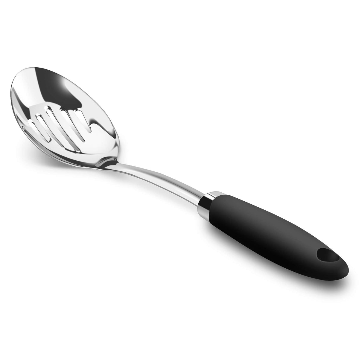 JXWING Black Stainless Steel Pasta Spoon, Spaghetti Server, Pasta Fork