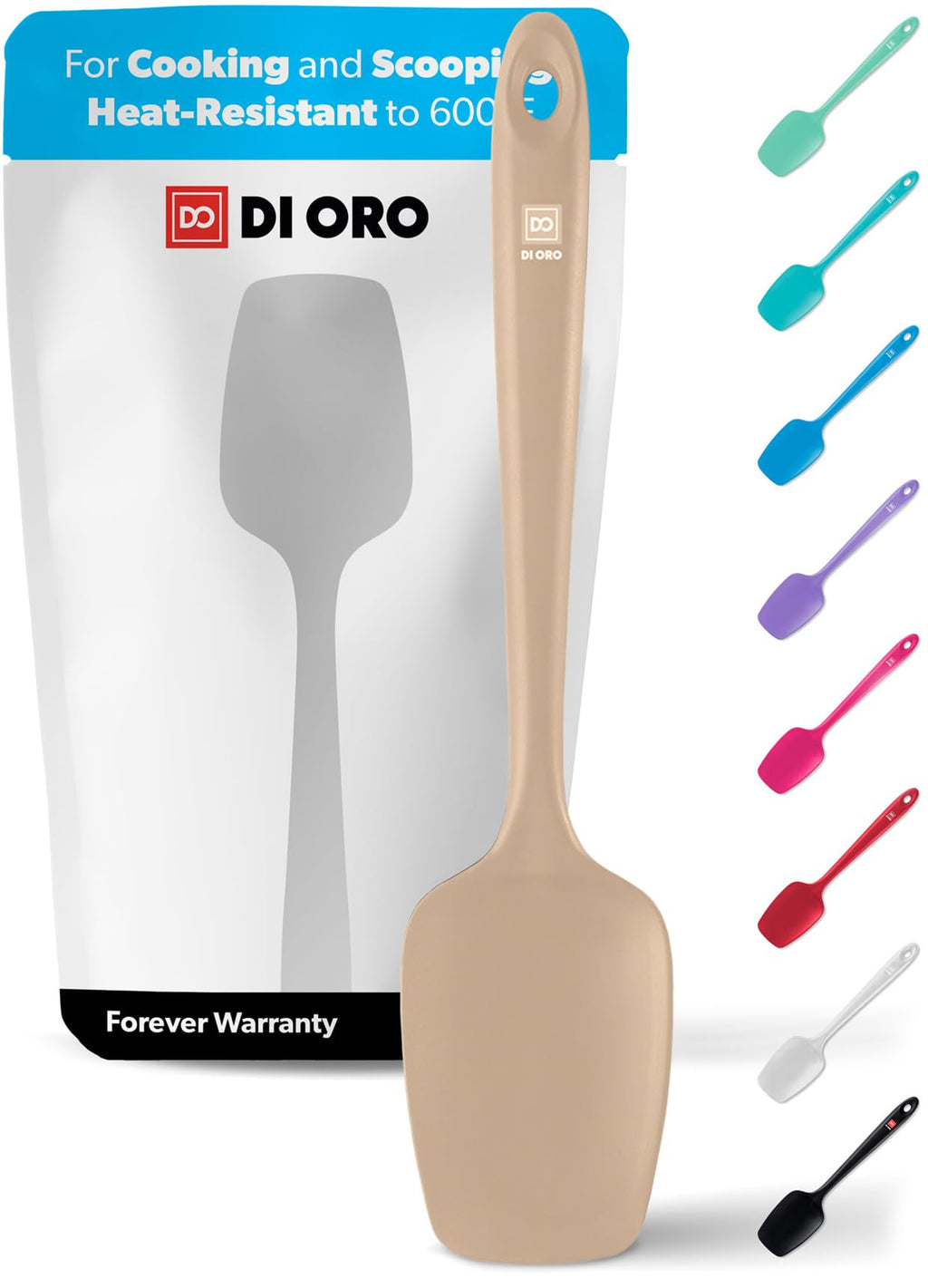 DI ORO Silicone Spoonula - Spoon Spatula, 600F Heat Resistant, Mint
