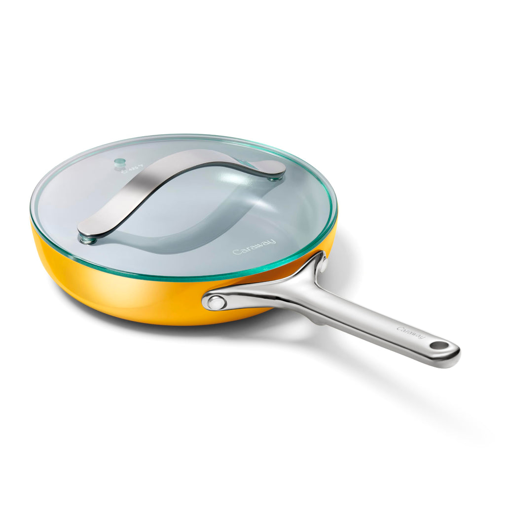 Caraway Ceramic Non-Stick Fry Pan Set with Glass Lids