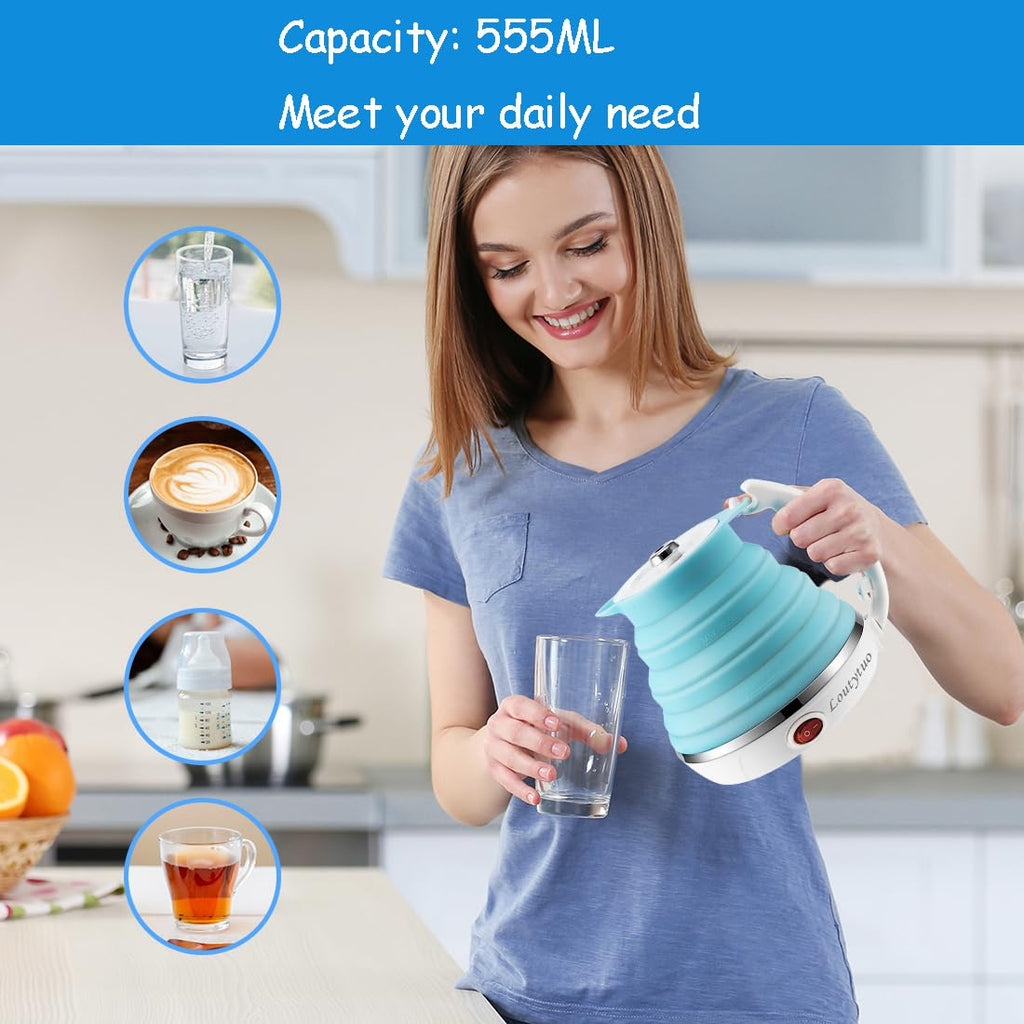 Food Grade Silicone Portable Collapsible Electric Travel Kettle