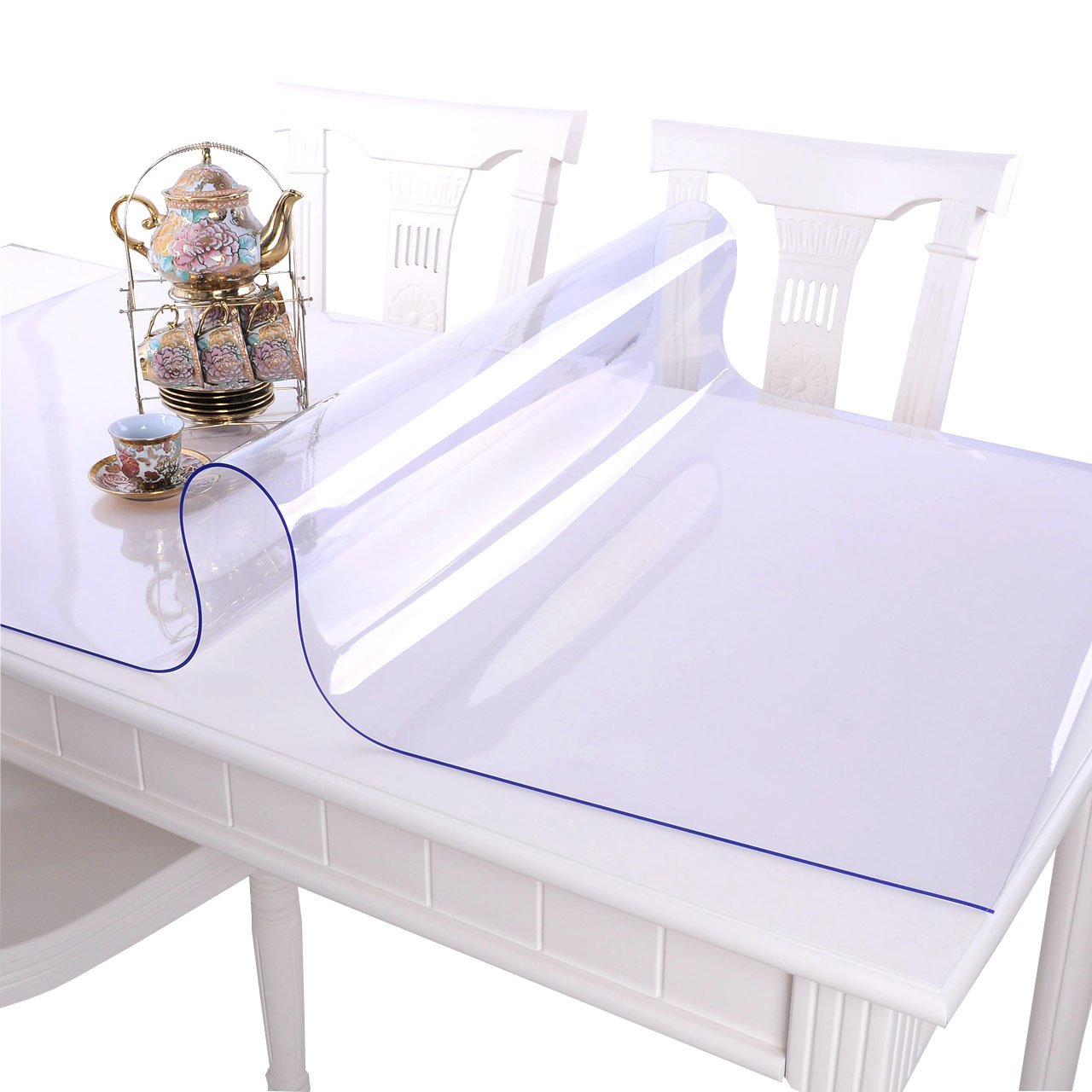 NECAUX Clear PVC Table Cover Protector 24 x 24 Inch 1.5mm Thick