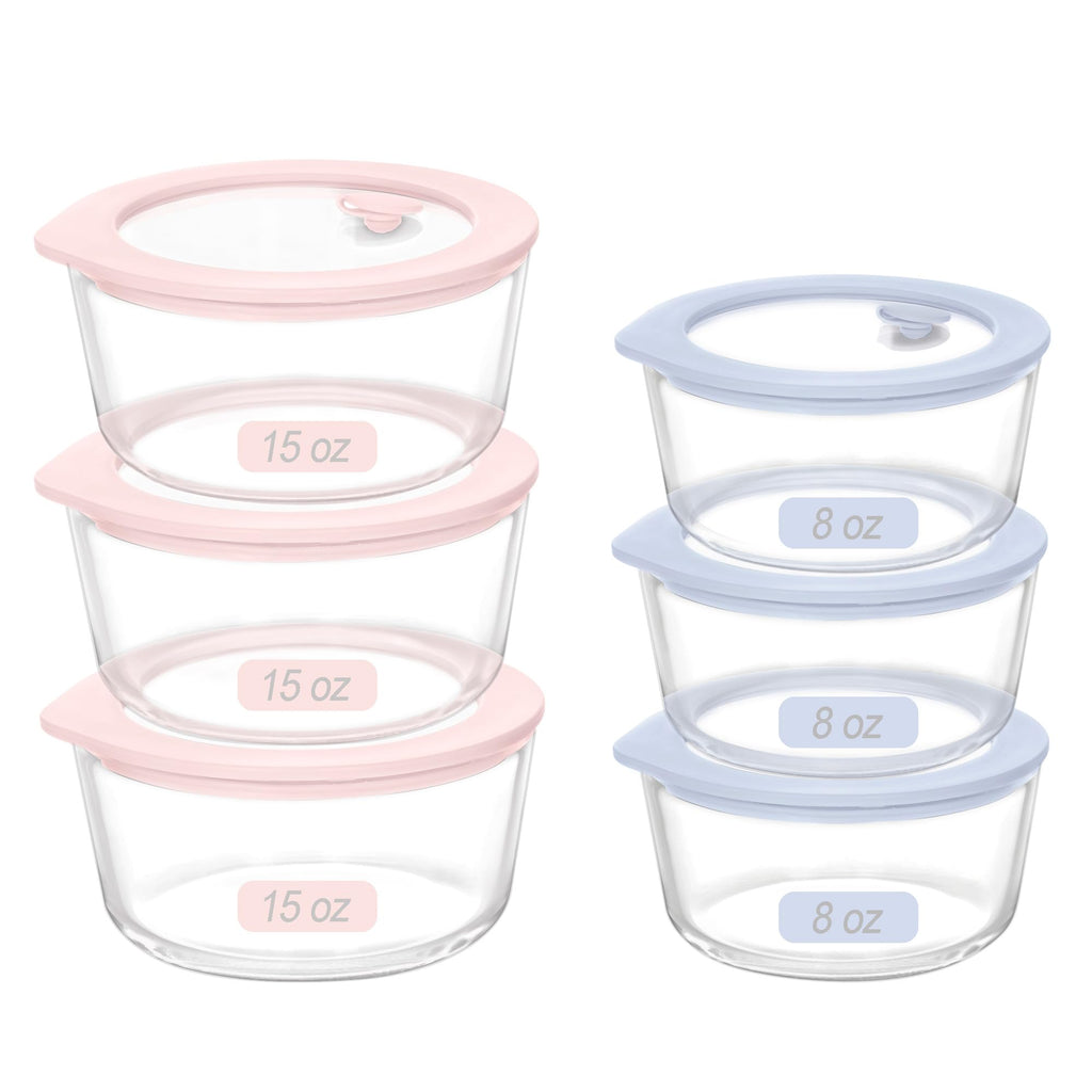 Urban Green Glass Food Container Set with Silicone Glass Lid, 3 Pack, Airtight, LeakProof, 100% Plastic Free, Meal Prep Food Storage Containers