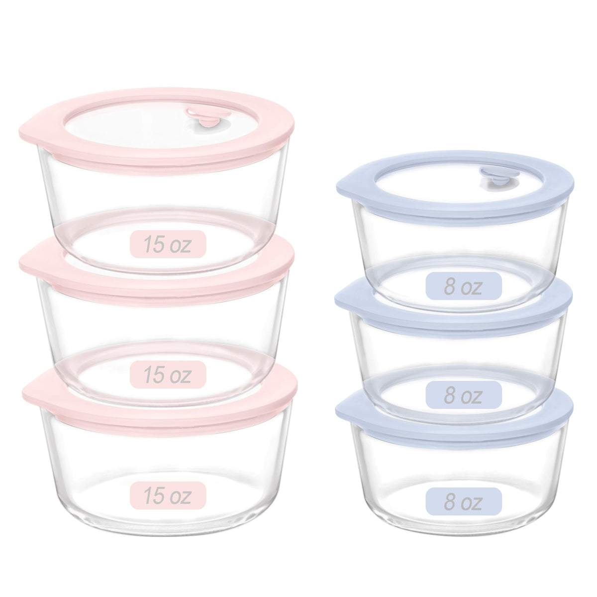 Urban Green Glass Food Container Set with Silicone Glass Lid, 3 Pack, Airtight, LeakProof, 100% Plastic Free, Meal Prep Food Storage Containers