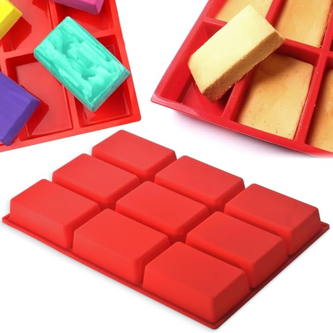 ionEgg Silicone Mini Loaf Pan, Non-Stick Bread Pan, 9 Cavity Baking Mold for Loaf Cake, Bread, Meatloaf, Pack of 2