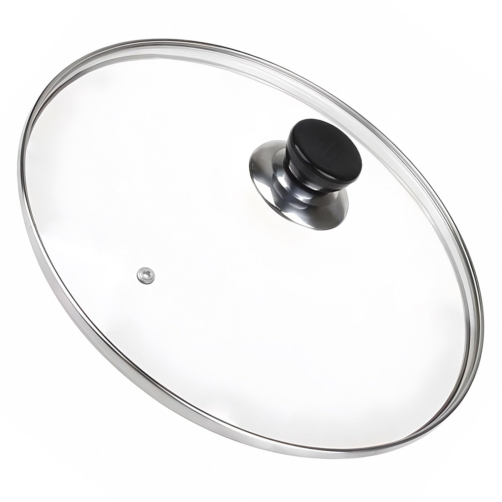 10.25 Inch Pan Lid, Universal Replacement Pot Lid for Frying Pans, Cast Iron Skillets, Round Tempered Glass Pan Cover with Steam Vent