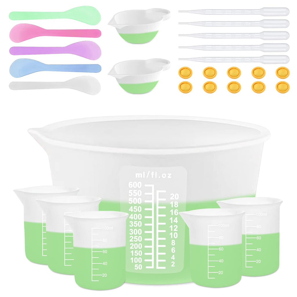 Silicone Measuring Cups for Resin Supplies,Resin Kit for 250ml &100ml Non-Stick Mixing Cups,Silicone Cups for Resin Molds,Epoxy Resin Cups,Cooking,Casting Molds,Jewelry Makin,DIY Crafts