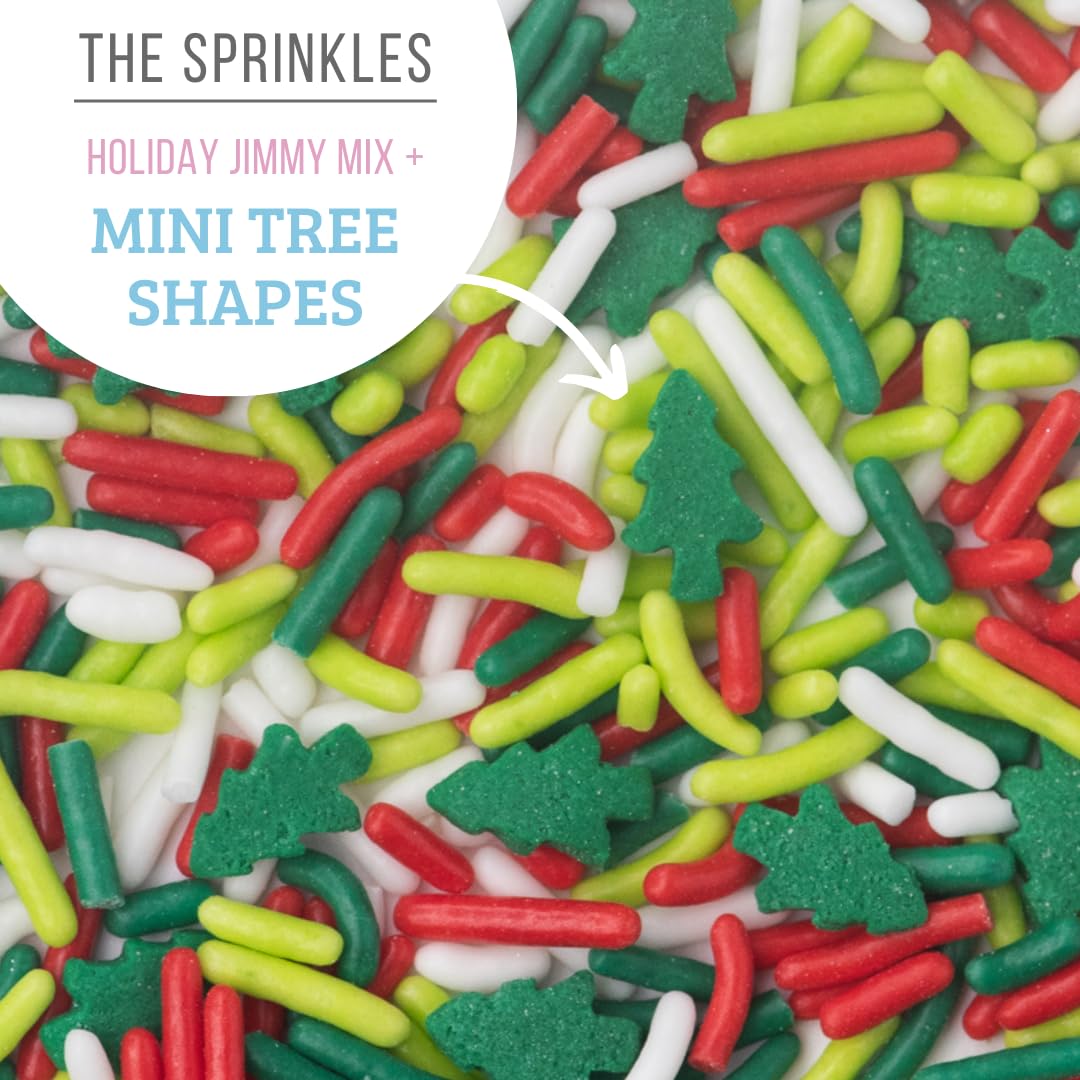 Sweets Indeed Christmas Cookie Decorating Kit – 11.31 oz | 3 Frosting Tubes (Red, Green & White) + 4 Decorating Tips + 2.5 oz Holiday Sprinkles for Christmas Cookies, Cupcakes & Cakes