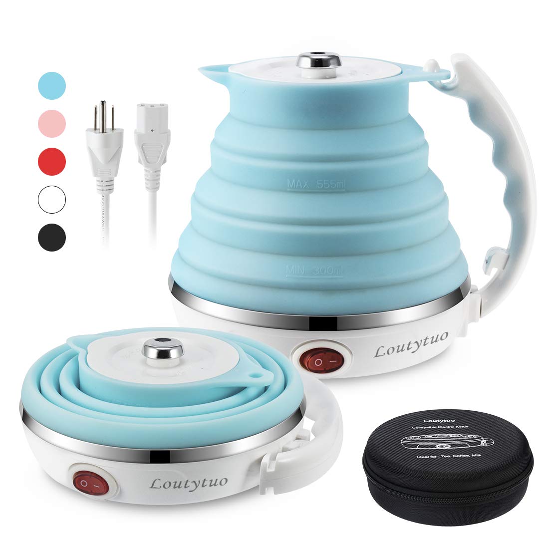 Food Grade Silicone Portable Collapsible Electric Travel Kettle