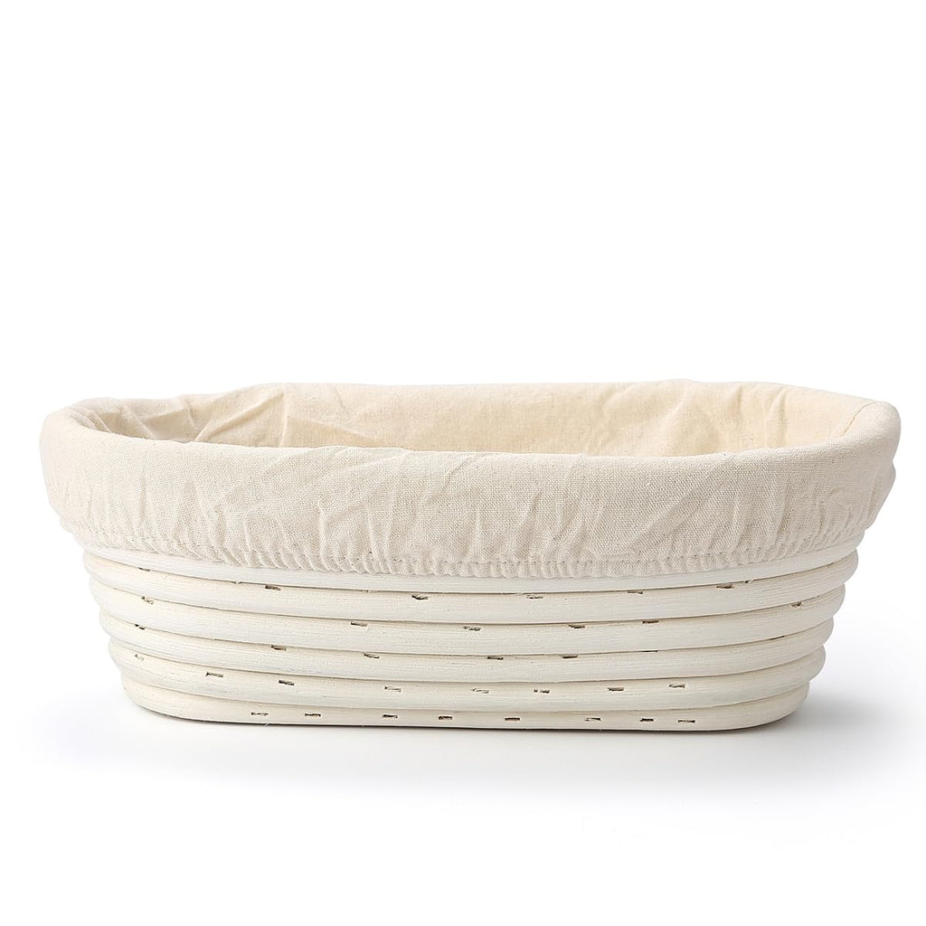 Saint Germain Bakery Premium Round Bread Banneton Basket with Liner - Perfect Brotform Proofing Basket for Making Beautiful Bread - (9 in. Round/10 in. Oval)