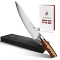 TUO Chef Knife, 8 inch Sharp Kitchen Knife with Pakkawood Handle, High Carbon Steel, Professional for Chopping & Dicing, Gift Box - Fiery Phoenix Series