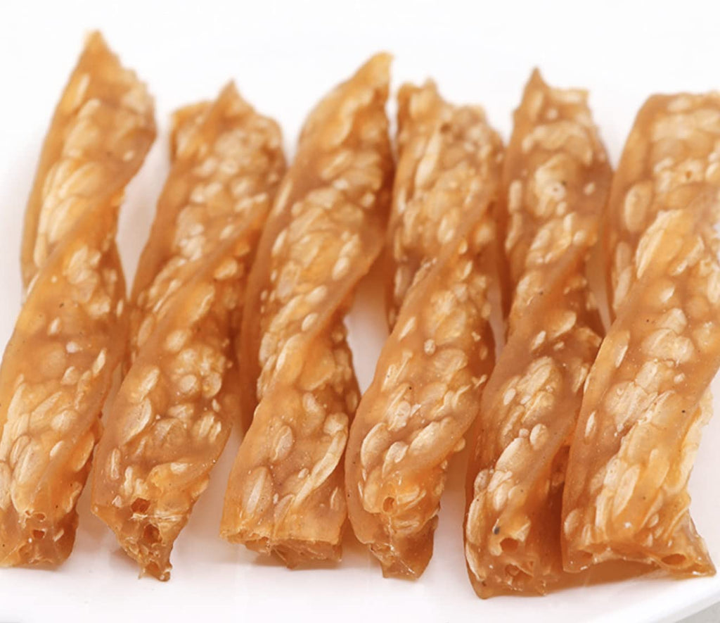 LuvChew Chicken Dog Chew Twist Sticks, Puffed Human Grade Chicken Dog Treat Sticks, Rawhide Alternative, Easy to Digest 20pcs/Pack
