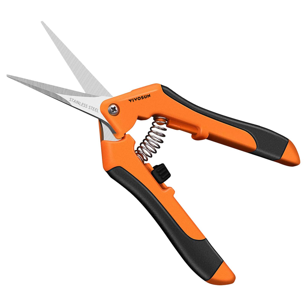 VIVOSUN 6.5 Inch Garden Scissors, Orange Pruning Shears for Plants, 6-Pack