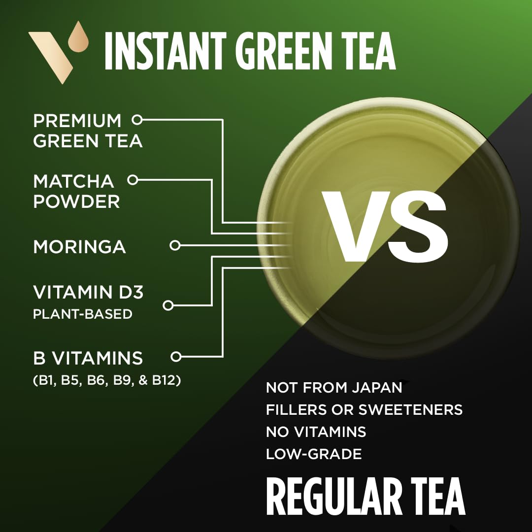 VitaCup Green Tea Instant Packets with Matcha, 24ct