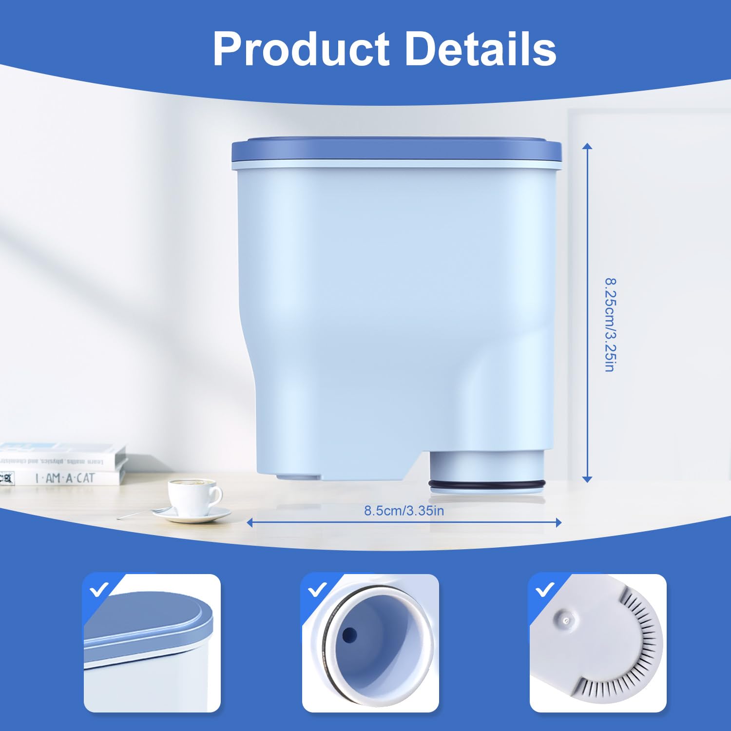 8-Pack Water Filter for Philips Saeco AquaClean CA6903 – Anti-Lime Scale Replacement Filters for Fully Automatic Coffee Machines